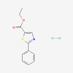 molecular formula C12H12ClNO2S B14256489 Ethyl 2-phenyl-1,3-thiazole-5-carboxylate;hydrochloride CAS No. 399017-02-8
