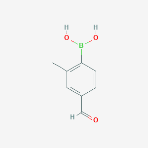 molecular formula C8H9BO3 B142566 4-Formyl-2-methylphenylboronic acid CAS No. 156428-81-8