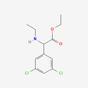 molecular formula C12H15Cl2NO2 B1425664 Ethyl 2-(3,5-dichlorophenyl)-2-(ethylamino)acetate CAS No. 1218548-99-2