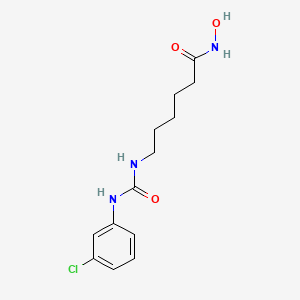 molecular formula C13H18ClN3O3 B14256662 Hexanamide, 6-[[[(3-chlorophenyl)amino]carbonyl]amino]-N-hydroxy- CAS No. 174664-68-7