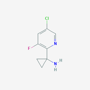 molecular formula C8H8ClFN2 B1425675 1-(5-Chloro-3-fluoropyridin-2-yl)cyclopropan-1-amine CAS No. 1266157-97-4