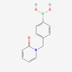 molecular formula C12H12BNO3 B1425678 {4-[(2-Oxo-1,2-dihydropyridin-1-yl)methyl]phenyl}boronic acid CAS No. 1334172-77-8