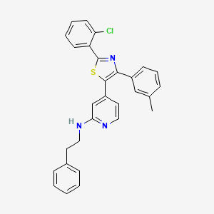molecular formula C29H24ClN3S B14256780 N-[4-[2-(2-Chlorophenyl)-4-(3-methylphenyl)-1,3-thiazol-5-YL]-2-pyridyl]-N-(2-phenylethyl)amine CAS No. 303163-13-5