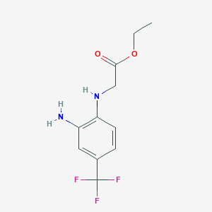 molecular formula C11H13F3N2O2 B1425679 Ethyl 2-{[2-amino-4-(trifluoromethyl)phenyl]amino}acetate CAS No. 1178799-62-6