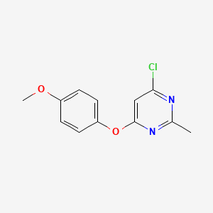 molecular formula C12H11ClN2O2 B1425680 4-Chloro-6-(4-methoxyphenoxy)-2-methylpyrimidine CAS No. 1275401-16-5