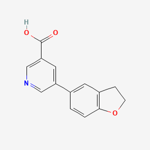 molecular formula C14H11NO3 B1425682 5-(2,3-Dihydro-1-benzofuran-5-yl)pyridine-3-carboxylic acid CAS No. 1272838-47-7