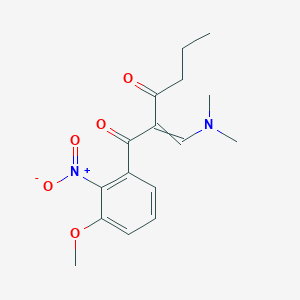 molecular formula C16H20N2O5 B14256903 2-[(Dimethylamino)methylidene]-1-(3-methoxy-2-nitrophenyl)hexane-1,3-dione CAS No. 189568-57-8