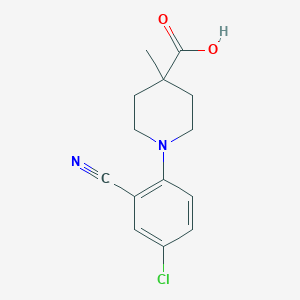 molecular formula C14H15ClN2O2 B1425695 1-(4-氯-2-氰基苯基)-4-甲基哌啶-4-甲酸 CAS No. 1271093-64-1