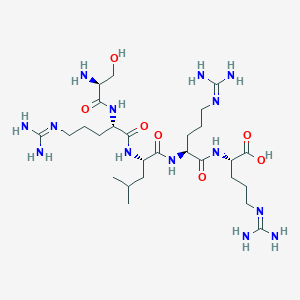 molecular formula C27H54N14O7 B14257019 L-Seryl-N~5~-(diaminomethylidene)-L-ornithyl-L-leucyl-N~5~-(diaminomethylidene)-L-ornithyl-N~5~-(diaminomethylidene)-L-ornithine CAS No. 220750-93-6