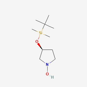 molecular formula C10H23NO2Si B14257060 Pyrrolidine, 3-[[(1,1-dimethylethyl)dimethylsilyl]oxy]-1-hydroxy-, (3S)- CAS No. 189368-35-2
