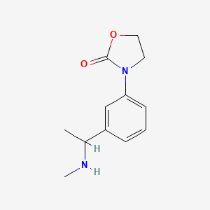molecular formula C12H16N2O2 B1425707 3-{3-[1-(Methylamino)ethyl]phenyl}-1,3-oxazolidin-2-one CAS No. 1491308-07-6