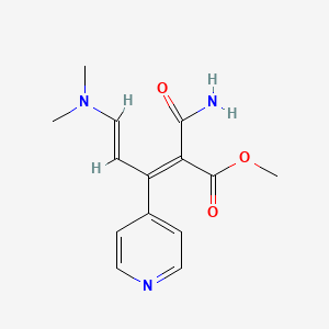 molecular formula C14H17N3O3 B1425712 methyl (2Z,4E)-2-(aminocarbonyl)-5-(dimethylamino)-3-pyridin-4-ylpenta-2,4-dienoate CAS No. 1374510-85-6