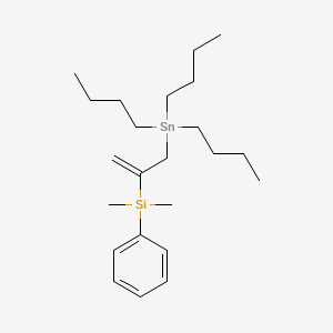molecular formula C23H42SiSn B14257216 Silane, dimethylphenyl[1-[(tributylstannyl)methyl]ethenyl]- CAS No. 183487-14-1