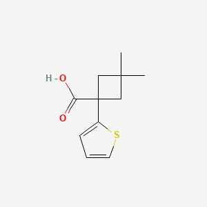 3,3-Dimethyl-1-(thiophen-2-yl)cyclobutane-1-carboxylic acid