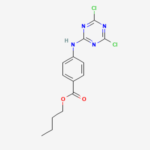 molecular formula C14H14Cl2N4O2 B14257256 Butyl 4-[(4,6-dichloro-1,3,5-triazin-2-YL)amino]benzoate CAS No. 207562-39-8