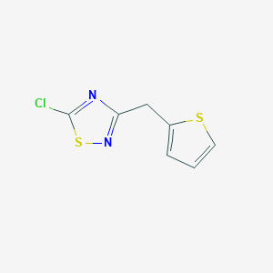 molecular formula C7H5ClN2S2 B1425727 5-Chloro-3-(thiophen-2-ylmethyl)-1,2,4-thiadiazole CAS No. 1338218-71-5