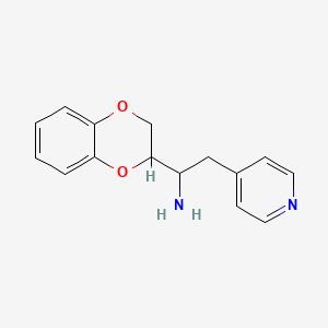 molecular formula C15H16N2O2 B1425732 1-(2,3-Dihydro-1,4-benzodioxin-2-yl)-2-(pyridin-4-yl)ethan-1-amine CAS No. 1487367-55-4