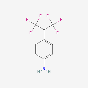 molecular formula C9H7F6N B14257326 4-(1,1,1,3,3,3-Hexafluoropropan-2-yl)aniline CAS No. 476335-54-3