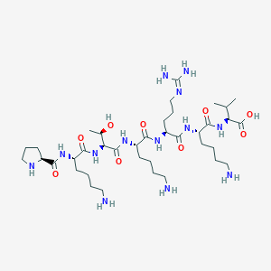 molecular formula C38H73N13O9 B14257339 L-Prolyl-L-lysyl-L-threonyl-L-lysyl-N~5~-(diaminomethylidene)-L-ornithyl-L-lysyl-L-valine CAS No. 488090-49-9