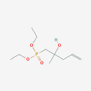 molecular formula C10H21O4P B14257358 Phosphonic acid, (2-hydroxy-2-methyl-4-pentenyl)-, diethyl ester CAS No. 233585-76-7