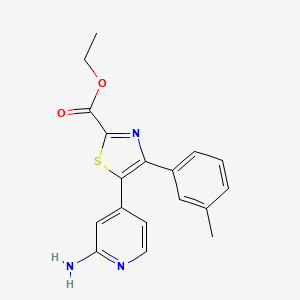 molecular formula C18H17N3O2S B14257392 Ethyl 5-(2-aminopyridin-4-yl)-4-(3-methylphenyl)-1,3-thiazole-2-carboxylate CAS No. 365428-81-5