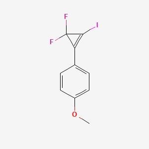 molecular formula C10H7F2IO B14257417 Benzene, 1-(3,3-difluoro-2-iodo-1-cyclopropen-1-yl)-4-methoxy- CAS No. 491593-73-8