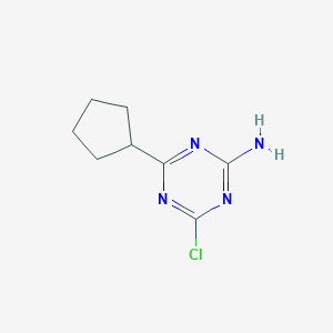 molecular formula C8H11ClN4 B1425746 4-Chloro-6-cyclopentyl-1,3,5-triazin-2-amine CAS No. 1139245-04-7