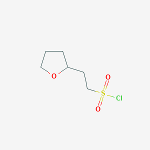molecular formula C6H11ClO3S B1425749 2-(Oxolan-2-yl)ethane-1-sulfonyl chloride CAS No. 1384427-65-9