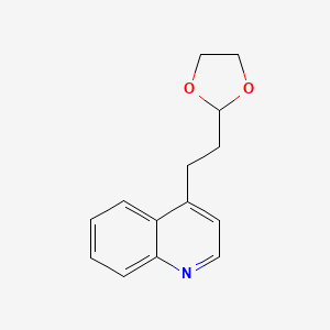 molecular formula C14H15NO2 B14257493 Quinoline, 4-[2-(1,3-dioxolan-2-yl)ethyl]- CAS No. 172678-78-3