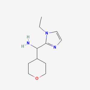 (1-ethyl-1H-imidazol-2-yl)(oxan-4-yl)methanamine