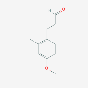 molecular formula C11H14O2 B1425759 3-(4-Methoxy-2-methylphenyl)propanal CAS No. 1477584-61-4