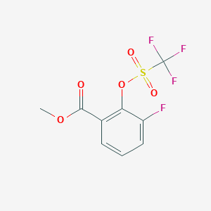 molecular formula C9H6F4O5S B14257602 Methyl 3-fluoro-2-[(trifluoromethanesulfonyl)oxy]benzoate CAS No. 378231-17-5