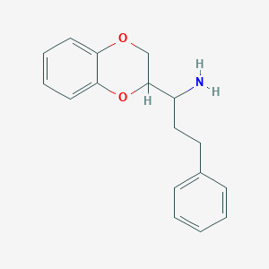 molecular formula C17H19NO2 B1425761 1-(2,3-Dihydro-1,4-benzodioxin-2-yl)-3-phenylpropan-1-amine CAS No. 1478335-85-1