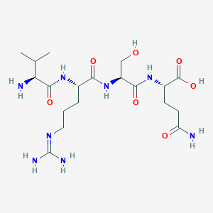 molecular formula C19H36N8O7 B14257650 L-Valyl-N~5~-(diaminomethylidene)-L-ornithyl-L-seryl-L-glutamine CAS No. 189755-16-6