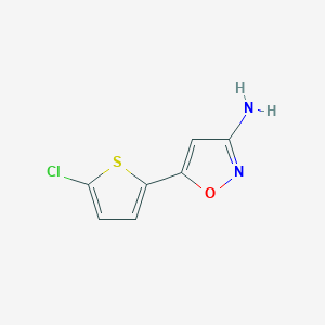 molecular formula C7H5ClN2OS B1425767 5-(5-Chlorothiophen-2-yl)isoxazol-3-amine CAS No. 1267318-33-1