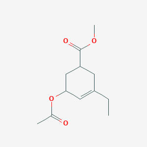 molecular formula C12H18O4 B14257675 Methyl 5-(acetyloxy)-3-ethylcyclohex-3-ene-1-carboxylate CAS No. 185222-46-2