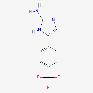 molecular formula C10H8F3N3 B1425769 1H-咪唑-2-胺，5-[4-(三氟甲基)苯基]- CAS No. 37148-87-1