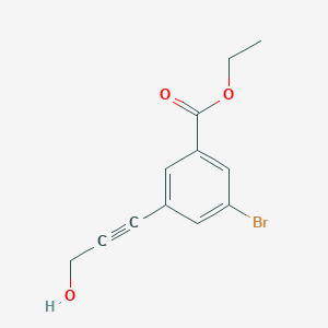 molecular formula C12H11BrO3 B14257723 Ethyl 3-bromo-5-(3-hydroxyprop-1-ynyl)benzoate CAS No. 422569-51-5