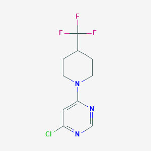 molecular formula C10H11ClF3N3 B1425774 4-Chloro-6-(4-(trifluoromethyl)piperidin-1-yl)pyrimidine CAS No. 1491288-14-2