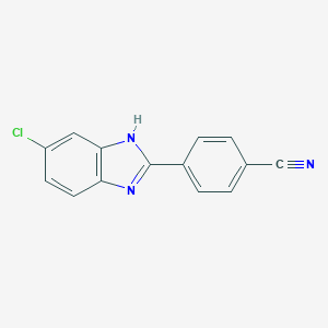 molecular formula C14H8ClN3 B142579 2-[p-Cyanophenyl]-5-chlorobenzimidazole CAS No. 146132-86-7