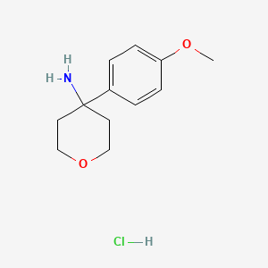 molecular formula C12H18ClNO2 B1425793 4-(4-Methoxyphenyl)oxan-4-amine hydrochloride CAS No. 1380300-58-2