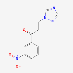 molecular formula C11H10N4O3 B14257931 1-(3-Nitrophenyl)-3-(1H-1,2,4-triazol-1-yl)propan-1-one CAS No. 186792-32-5