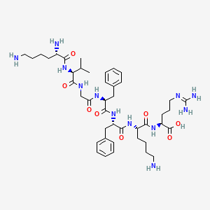 molecular formula C43H68N12O8 B14257974 L-Arginine, L-lysyl-L-valylglycyl-L-phenylalanyl-L-phenylalanyl-L-lysyl- CAS No. 264147-37-7