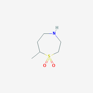 molecular formula C6H13NO2S B1425808 7-甲基-1,4-噻氮杂环戊烷 1,1-二氧化物 CAS No. 1535314-44-3
