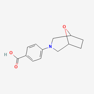molecular formula C13H15NO3 B1425809 4-{8-Oxa-3-azabicyclo[3.2.1]octan-3-yl}benzoic acid CAS No. 1528581-18-1