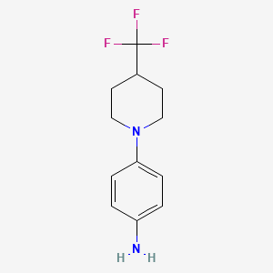 molecular formula C12H15F3N2 B1425812 4-(4-Trifluoromethyl-piperidin-1-yl)-aniline CAS No. 1266330-17-9