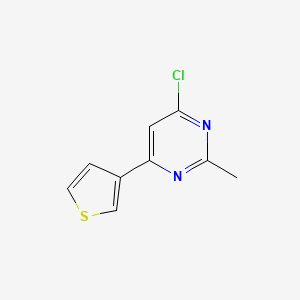 molecular formula C9H7ClN2S B1425815 4-Chloro-2-methyl-6-(thiophen-3-yl)pyrimidine CAS No. 1412958-70-3