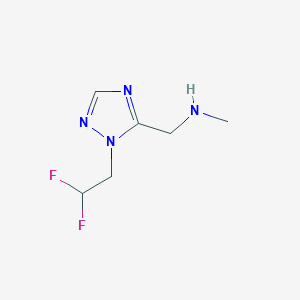 molecular formula C6H10F2N4 B1425816 {[1-(2,2-difluoroethyl)-1H-1,2,4-triazol-5-yl]methyl}(methyl)amine CAS No. 1497455-41-0