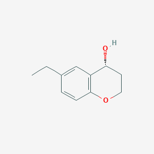 molecular formula C11H14O2 B1425817 (4R)-6-ethyl-3,4-dihydro-2H-1-benzopyran-4-ol CAS No. 1461689-21-3