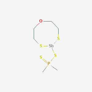 molecular formula C6H14OPS4Sb B14258218 Dimethyl[(1,4,6,5-oxadithiastibocan-5-yl)sulfanyl]sulfanylidene-lambda~5~-phosphane CAS No. 189154-86-7